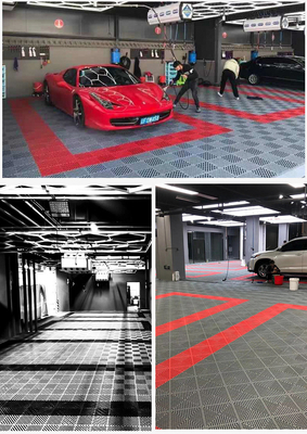 Zwei Komponenten schieferfreie Verriegelung PP Garage-Bodenfliesen für Autowaschen Detailhandel