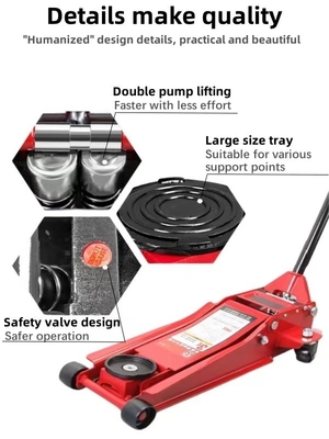 Automobilreifenreparatur 3 Tonnen Doppelpumpe Niedrigprofil Hydraulischer Boden Jack Alibaba PRO