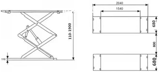 Aufforderung des Kunden Elektroautolift Scherelift mit 110/220/230/380/400V Stromversorgung