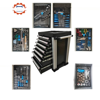 Werkzeugschrank mit 7 Schubladen und Rollbox aus Edelstahl