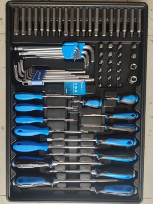Werkzeugschrank mit 7 Schubladen und Rollbox aus Edelstahl