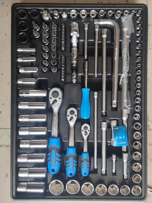 Werkzeugschrank mit 7 Schubladen und Rollbox aus Edelstahl